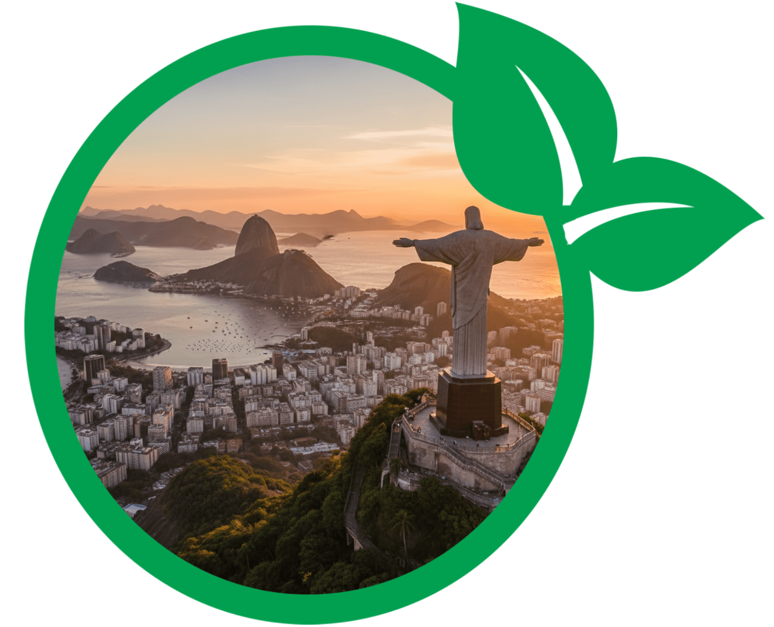 Planta nascendo dos resíduos recicláveis com céu azul